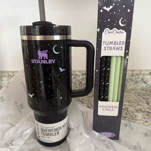 Stanley X Target Black Spellcast Halloween Tumbler & matching CharCharms Straws
